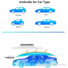 Automatic Car Protection Umbrella Car Carport Roof Cover Tent Sun Shade Umbrella Awning Rain UV Protection Blue/Silver